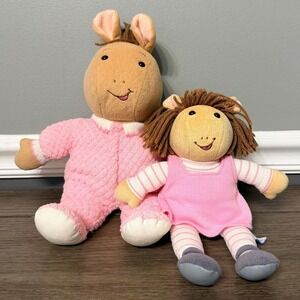 Eden Marc Brown Arthur Baby Sister Kate and DW Plush Stuffed Animal Doll Vintage